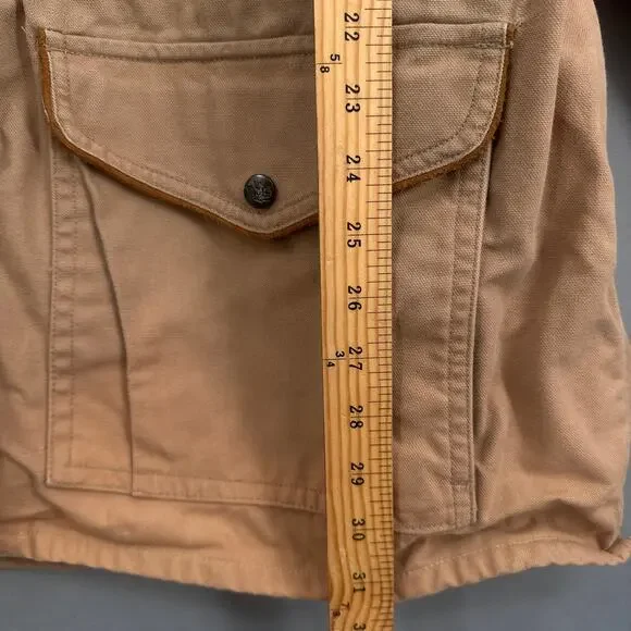 VTG Outback Field Jacket Lg Tan Canvas Western Ranch Barn Coat Distressed Rugged - Picture 11 of 16